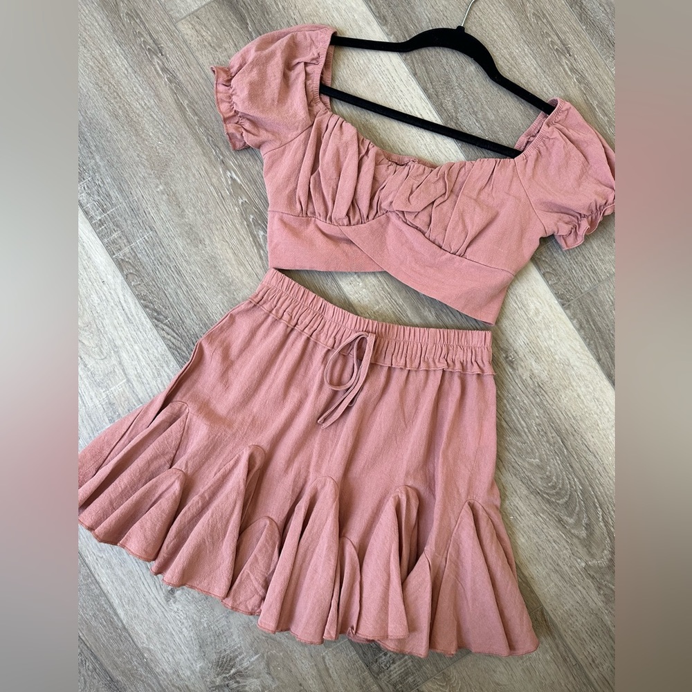Shein —Light pink 2-piece skirt set